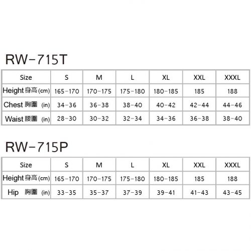 RW-715P｜Wetsuit สำหรับผู้ชาย 2 ชิ้น - กางเกง