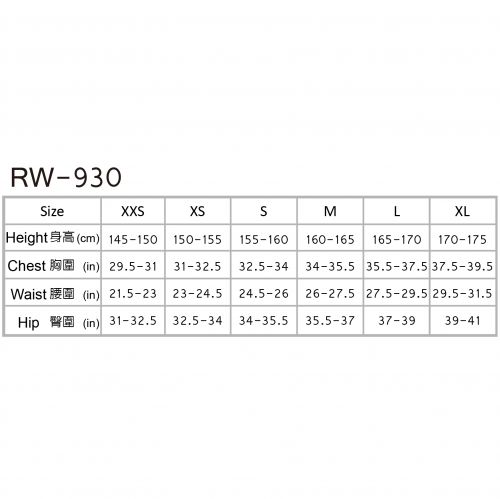 RW-930｜ชุดเต็มตัวผู้หญิง 3.0 มม.