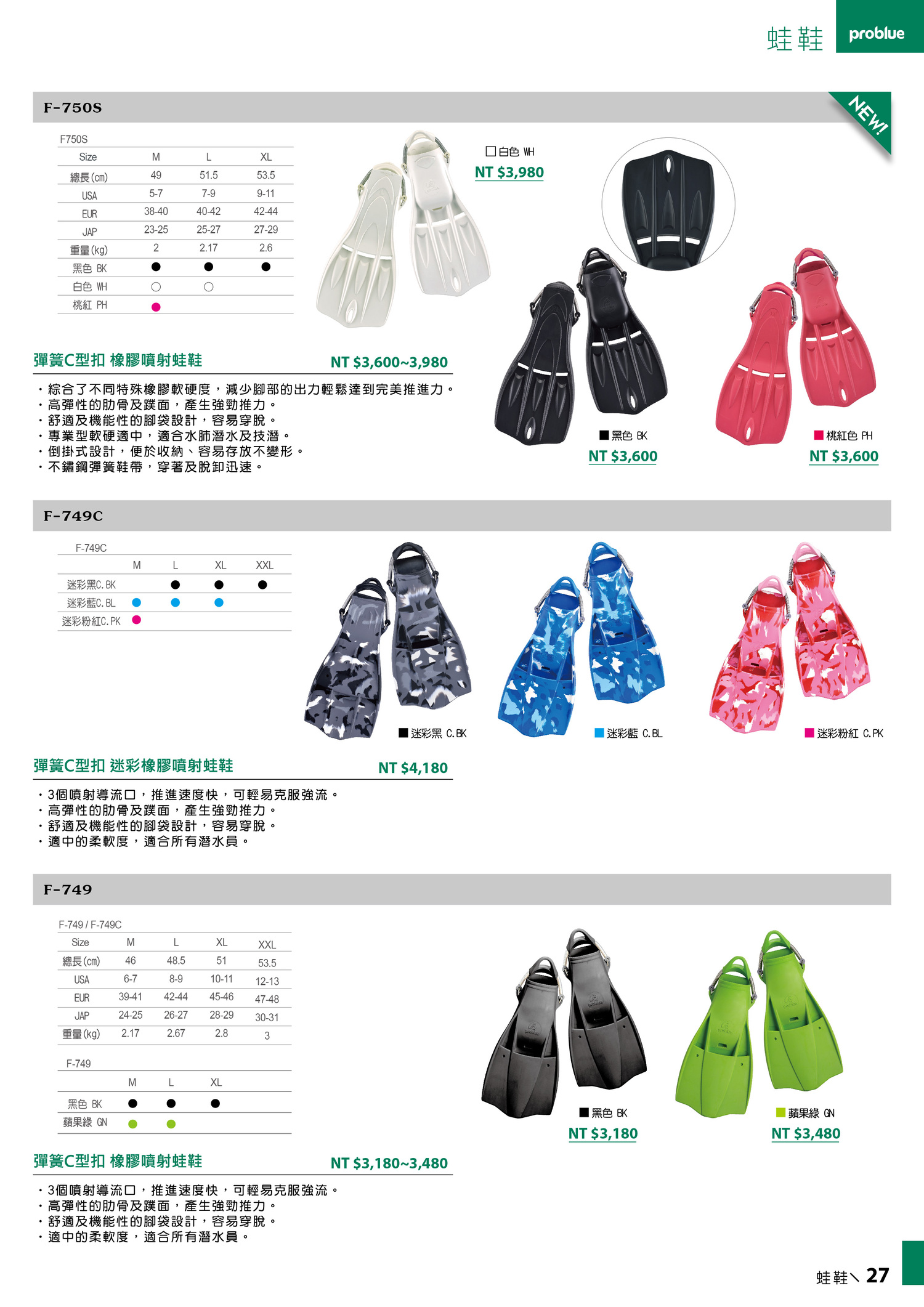 027-fins蛙鞋-problue
