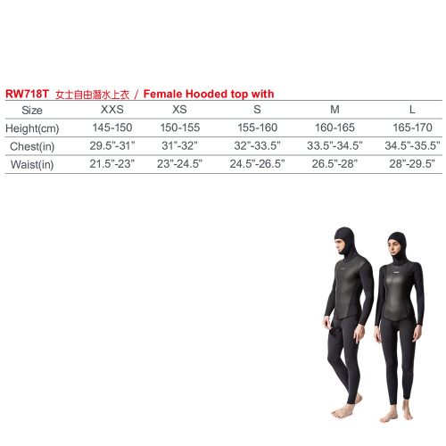 RW-718T｜Female 2 piece Freediving wetsuit